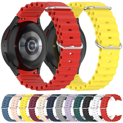Marine Silver Buckle Silicone Watch Band, For Samsung Galaxy Watch 7 40 / 44mm - DealBuddy