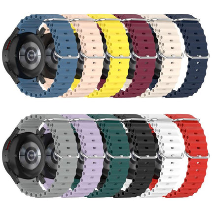 Marine Silver Buckle Silicone Watch Band, For Samsung Galaxy Watch 7 40 / 44mm - DealBuddy
