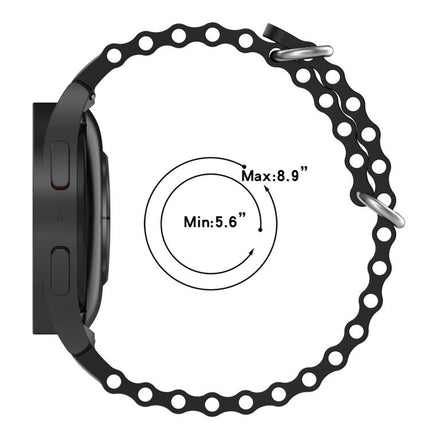 Marine Silver Buckle Silicone Watch Band, For Samsung Galaxy Watch 7 40 / 44mm - DealBuddy