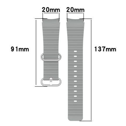 Marine Silver Buckle Silicone Watch Band, For Samsung Galaxy Watch 7 40 / 44mm - DealBuddy