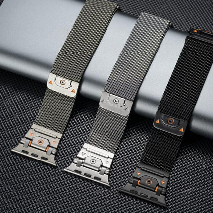 Milanese Steel Magnetic Watch Band, For Apple Watch 46mm / 49mm / 45mm / 44mm - DealBuddy