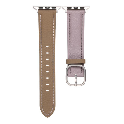 Square Buckle Litchi Texture Genuine Leather Watch Band, For Apple Watch 46mm / 49mm / 45mm / 44mm, For Apple Watch 42mm / 41mm / 40mm / 38mm - DealBuddy