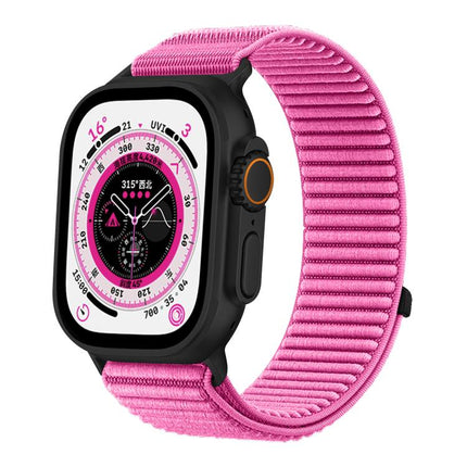 Woven Nylon Hook And Loop Fastener Metal Interface Watch Band