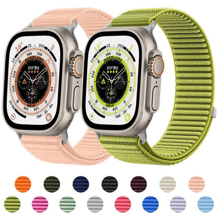 Woven Nylon Hook And Loop Fastener Metal Interface Watch Band