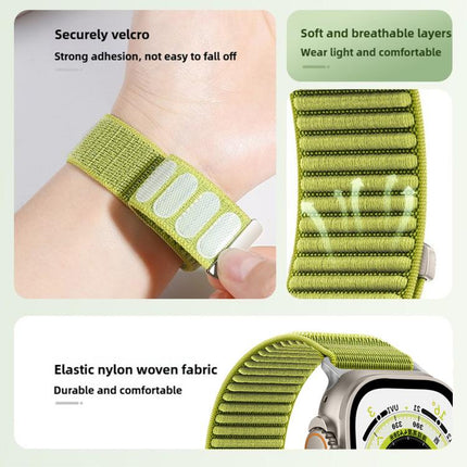 Woven Nylon Hook And Loop Fastener Metal Interface Watch Band