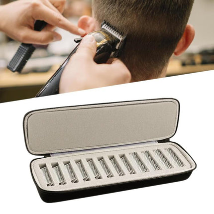 Portable Hair Beauty Grooming Trimmer Replacement Blade Hard Storage Box with 12 Built-in Blade Storage Racks - DealBuddy