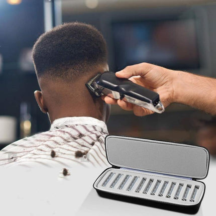 Portable Hair Beauty Grooming Trimmer Replacement Blade Hard Storage Box with 12 Built-in Blade Storage Racks - DealBuddy