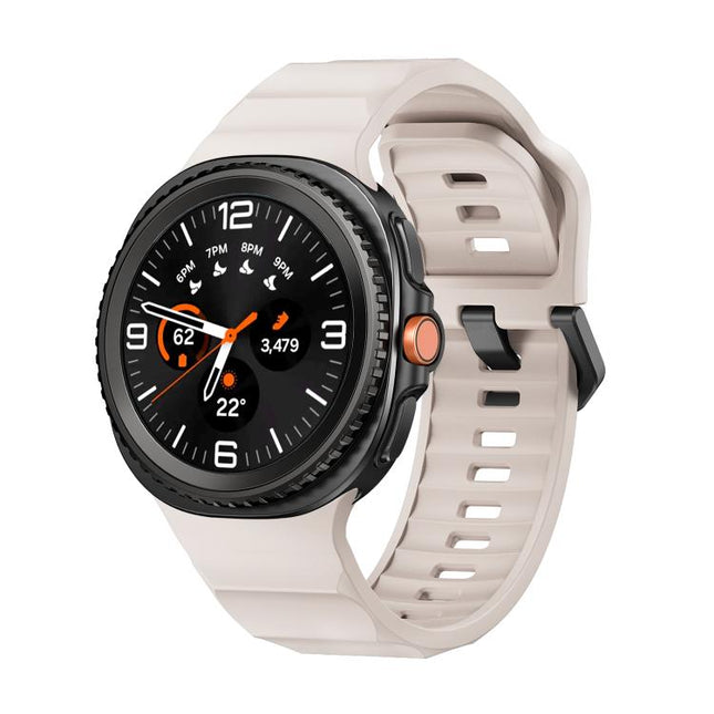 Wave Black Buckle Silicone Watch Band, For Samsung Galaxy Watch8 / Watch8 Classic - DealBuddy