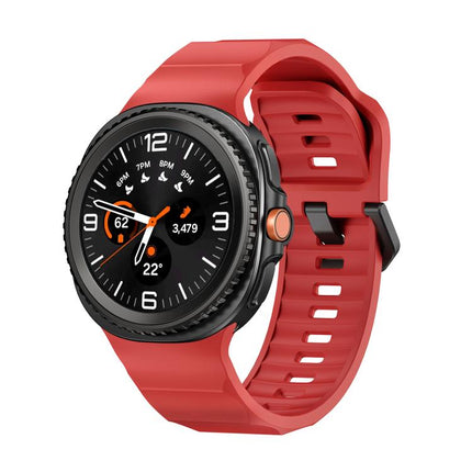 Wave Black Buckle Silicone Watch Band