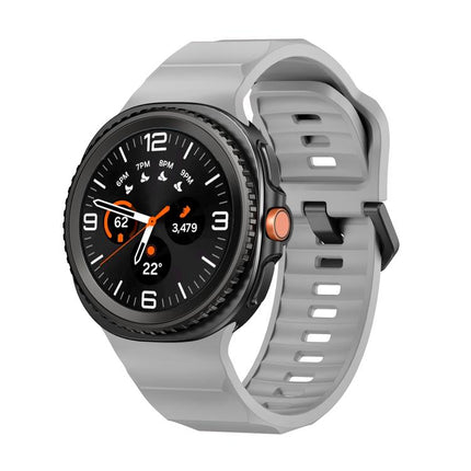 Wave Black Buckle Silicone Watch Band