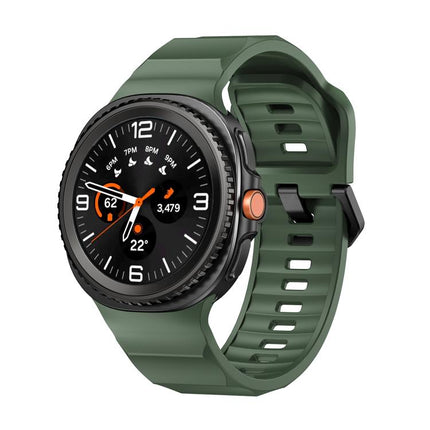 Wave Black Buckle Silicone Watch Band