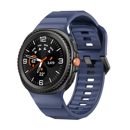 Wave Black Buckle Silicone Watch Band