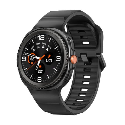 Wave Black Buckle Silicone Watch Band, For Samsung Galaxy Watch8 / Watch8 Classic - DealBuddy