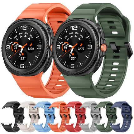 Wave Black Buckle Silicone Watch Band
