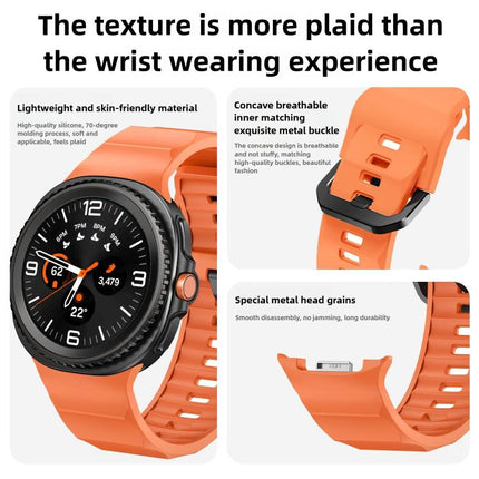 Wave Black Buckle Silicone Watch Band