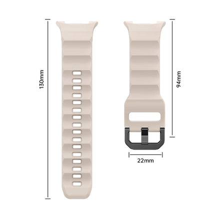 Wave Black Buckle Silicone Watch Band, For Samsung Galaxy Watch8 / Watch8 Classic - DealBuddy