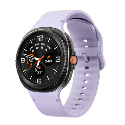 For Samsung Galaxy Watch8 / Watch8 Classic Solid Color Stitched Silicone Watch Band