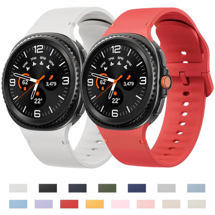 For Samsung Galaxy Watch8 / Watch8 Classic Solid Color Stitched Silicone Watch Band