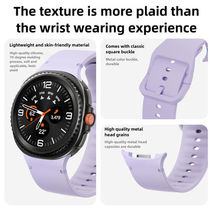 For Samsung Galaxy Watch8 / Watch8 Classic Solid Color Stitched Silicone Watch Band