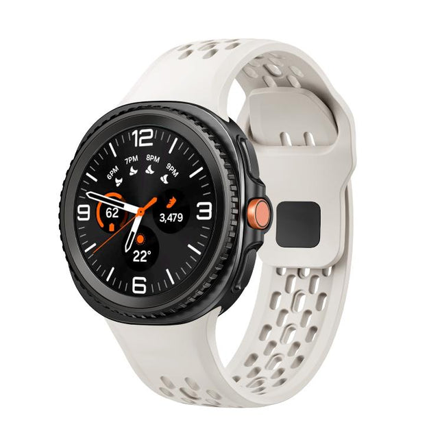 Hole Style Black Reverse Buckle Silicone Watch Band