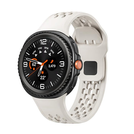 Hole Style Black Reverse Buckle Silicone Watch Band, For Samsung Galaxy Watch8 / Watch8 Classic - DealBuddy