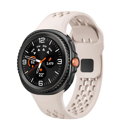 Hole Style Black Reverse Buckle Silicone Watch Band, For Samsung Galaxy Watch8 / Watch8 Classic - DealBuddy