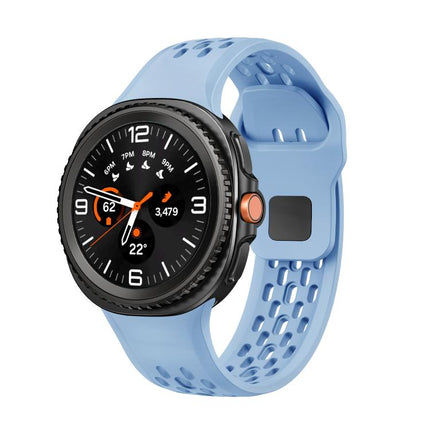 Hole Style Black Reverse Buckle Silicone Watch Band