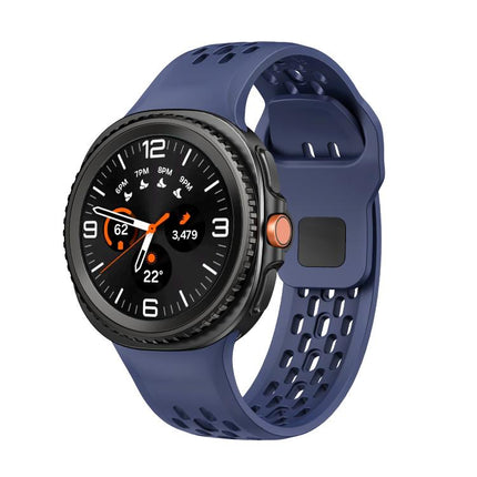 Hole Style Black Reverse Buckle Silicone Watch Band