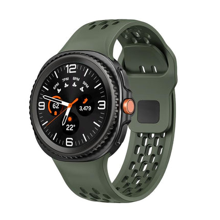 Hole Style Black Reverse Buckle Silicone Watch Band