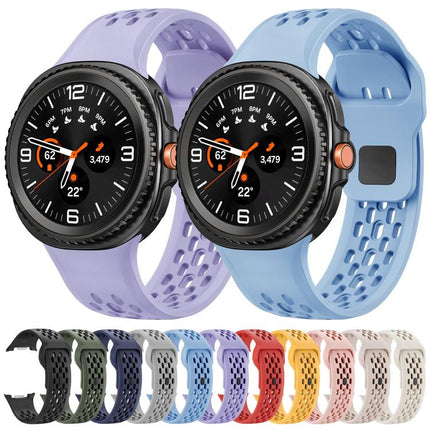 Hole Style Black Reverse Buckle Silicone Watch Band