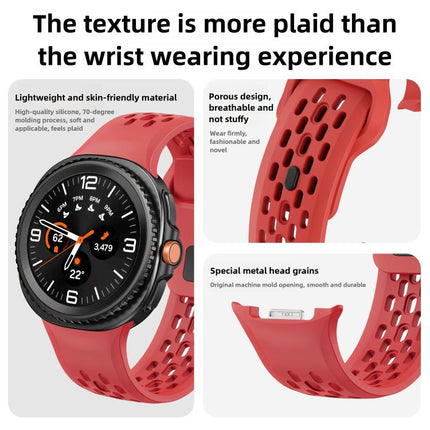 Hole Style Black Reverse Buckle Silicone Watch Band