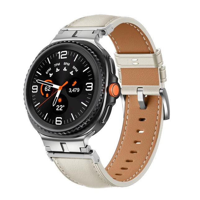 Metal Head Connector Genuine Leather Watch Band