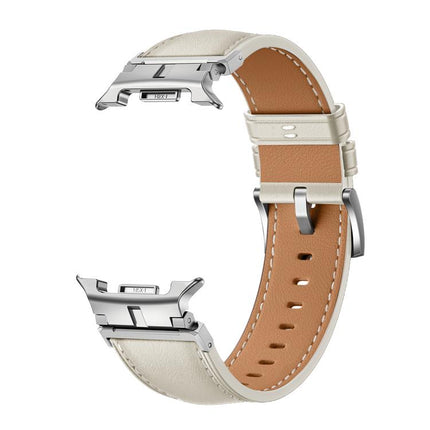 Metal Head Connector Genuine Leather Watch Band, For Samsung Galaxy Watch8 / Watch8 Classic - DealBuddy