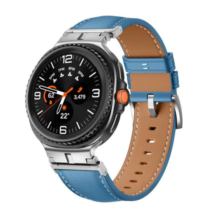 Metal Head Connector Genuine Leather Watch Band