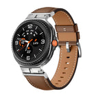Metal Head Connector Genuine Leather Watch Band