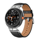 Metal Head Connector Genuine Leather Watch Band