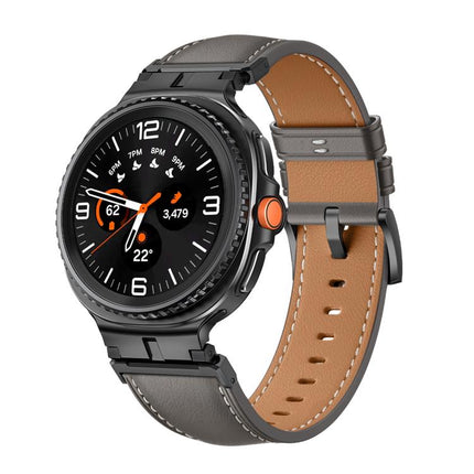 Metal Head Connector Genuine Leather Watch Band