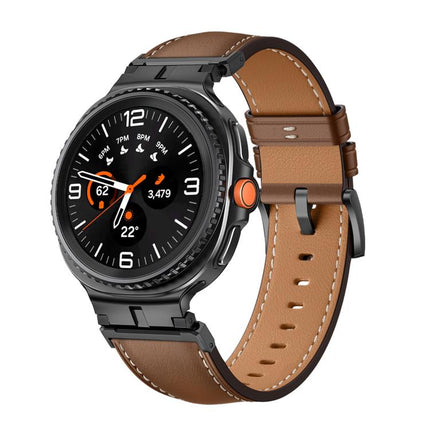 Metal Head Connector Genuine Leather Watch Band, For Samsung Galaxy Watch8 / Watch8 Classic - DealBuddy