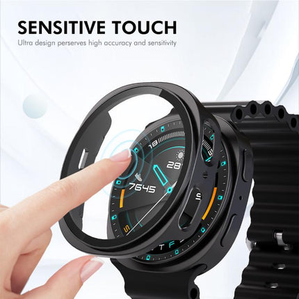 ENKAY Hat-Prince Full Coverage Tempered Glass Film Integrated PC Watch Case, For Samsung Galaxy Watch8 44mm, For Samsung Galaxy Watch8 40mm - DealBuddy