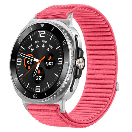 Woven Nylon Hook And Loop Fastener Metal Interface Watch Band, For Samsung Galaxy Watch8 / Watch8 Classic