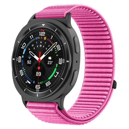 Woven Nylon Hook And Loop Fastener Metal Interface Watch Band, For Samsung Galaxy Watch8 / Watch8 Classic