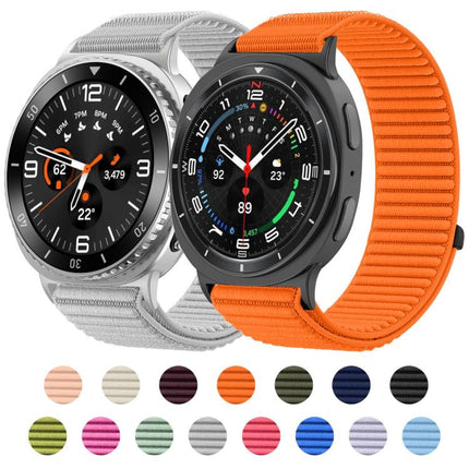 Woven Nylon Hook And Loop Fastener Metal Interface Watch Band, For Samsung Galaxy Watch8 / Watch8 Classic