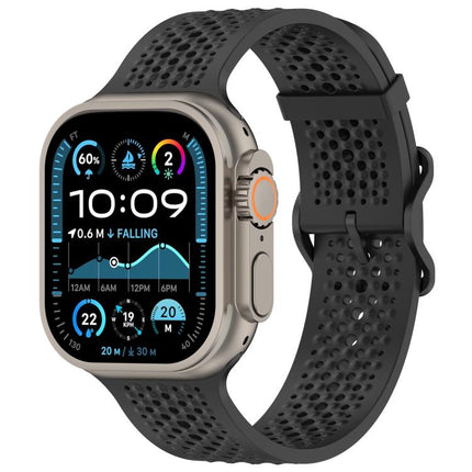 Breathable Holes Silicone Watch Band, For Apple Watch 46mm / 49mm / 45mm / 44mm - DealBuddy