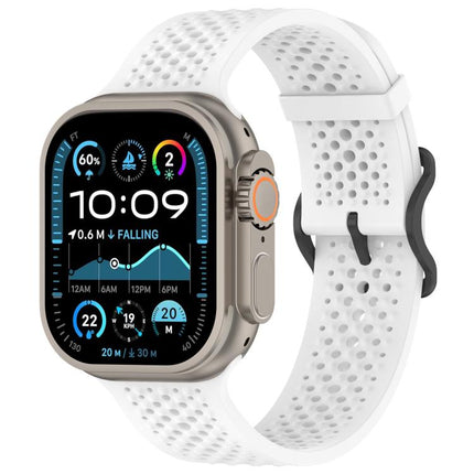 Breathable Holes Silicone Watch Band, For Apple Watch 46mm / 49mm / 45mm / 44mm - DealBuddy