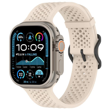 Breathable Holes Silicone Watch Band, For Apple Watch 46mm / 49mm / 45mm / 44mm - DealBuddy