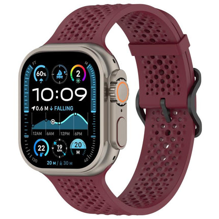 Breathable Holes Silicone Watch Band, For Apple Watch 46mm / 49mm / 45mm / 44mm - DealBuddy
