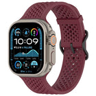Breathable Holes Silicone Watch Band, For Apple Watch 46mm / 49mm / 45mm / 44mm - DealBuddy
