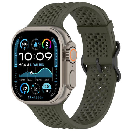 Breathable Holes Silicone Watch Band, For Apple Watch 46mm / 49mm / 45mm / 44mm - DealBuddy