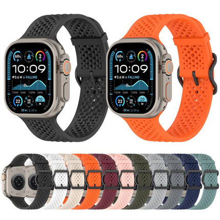 Breathable Holes Silicone Watch Band, For Apple Watch 46mm / 49mm / 45mm / 44mm - DealBuddy