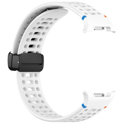 Magnetic Black Buckle Breathable Stitched Silicone Watch Band, For Samsung Galaxy Watch8 / Watch8 Classic - DealBuddy